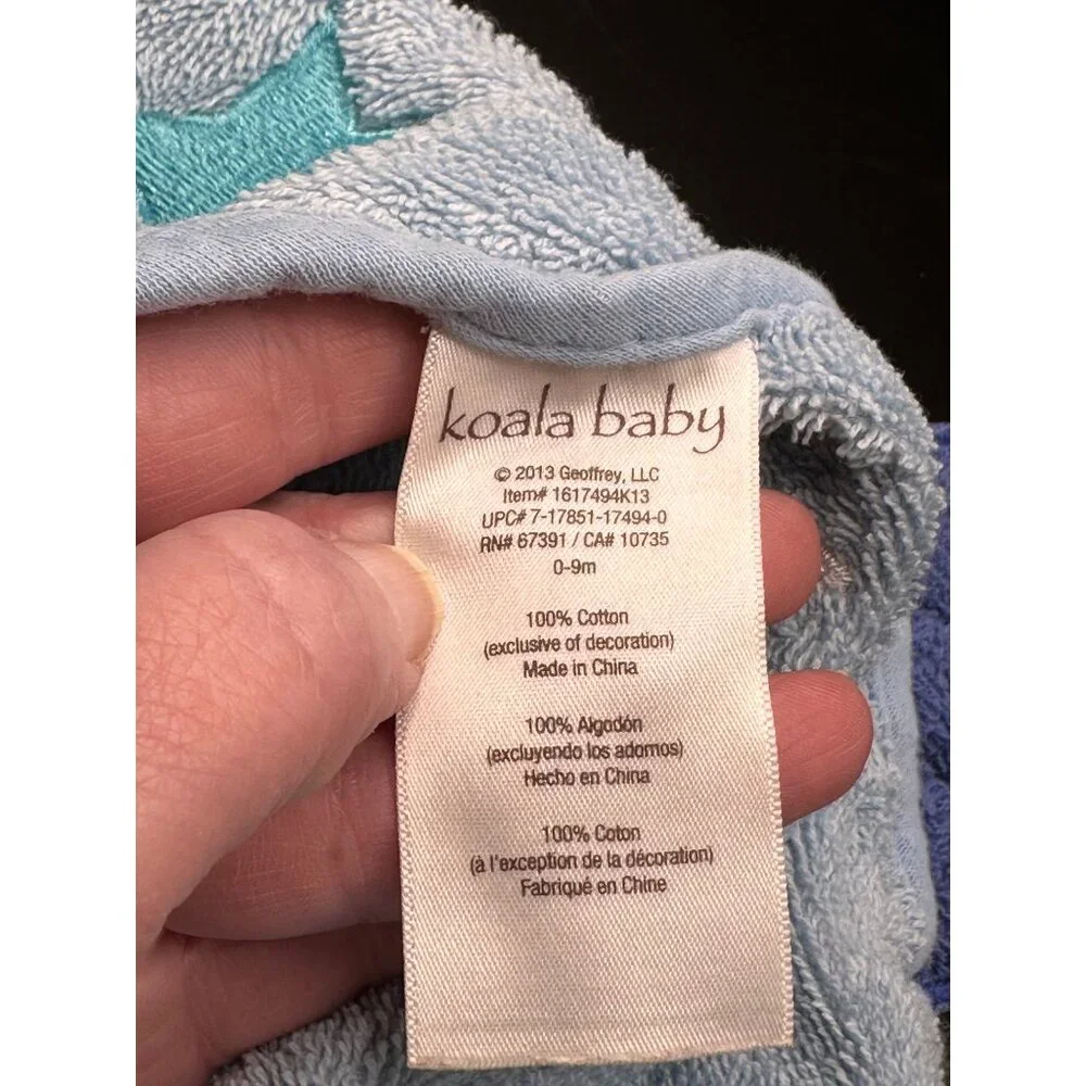 Koala Baby terrycloth fish shaped baby washcloth Vtg Toys R Us DISCONTINUED RARE